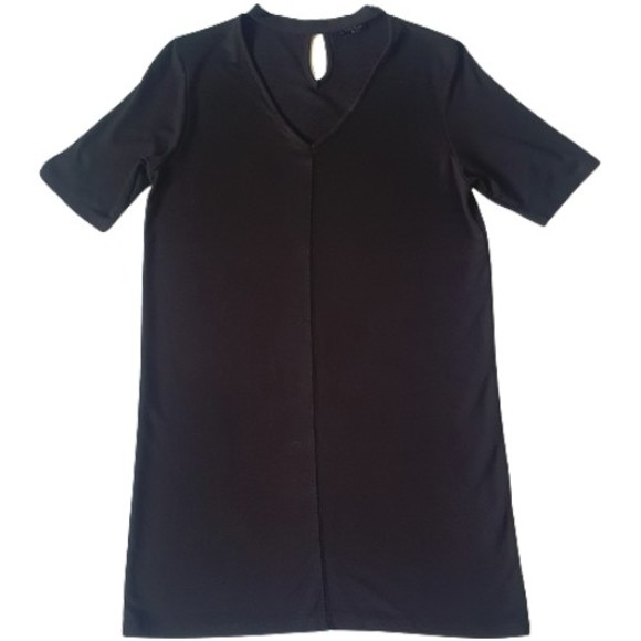 River Island Dresses & Skirts - Size 10 Black Short Sleeve Choker Neck Short Dress
